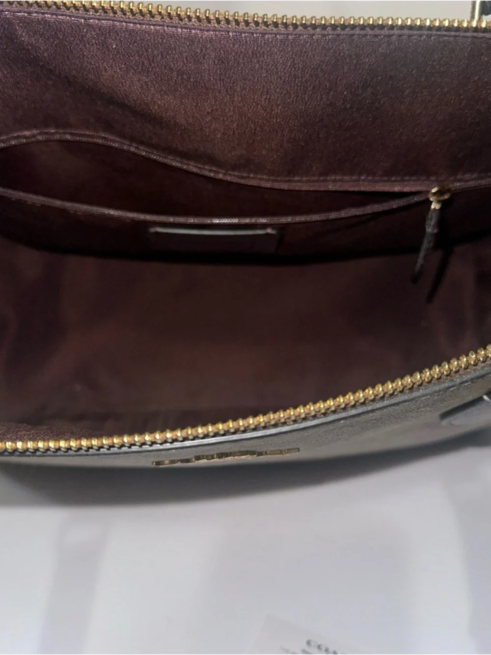 Coach Brown Signature Tote with Black Straps - Picture 4 of 5
